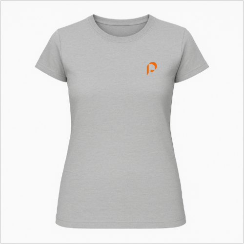 Blusa Baby Look - Penumbra - logo laranja - lateral