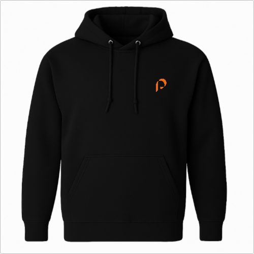 Moletom Canguru com Capuz - Penumbra - logo laranja - lateral