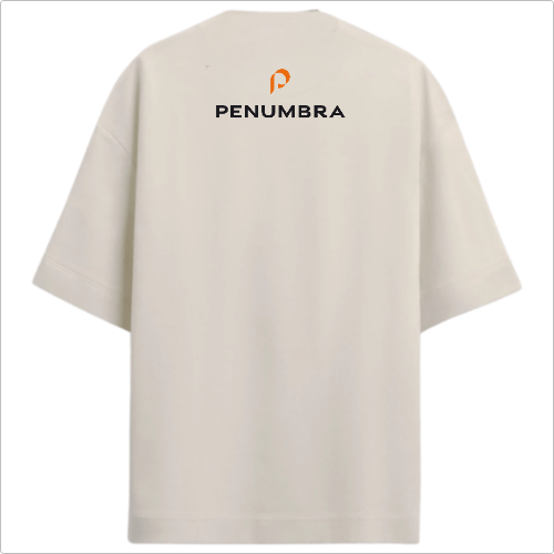 Camiseta Oversized - Penumbra - logo laranja