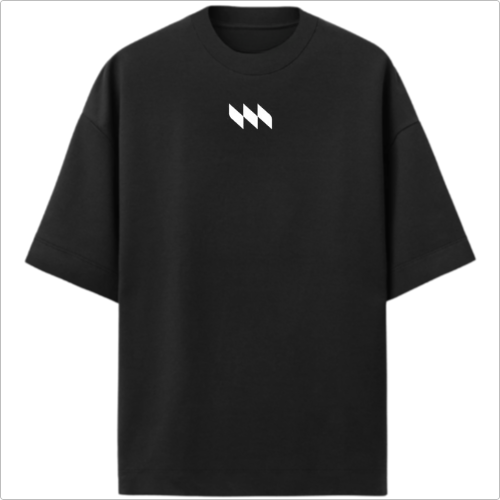 Camiseta Oversized Premium - Mestrinho JJ - Logo Branco e Preto