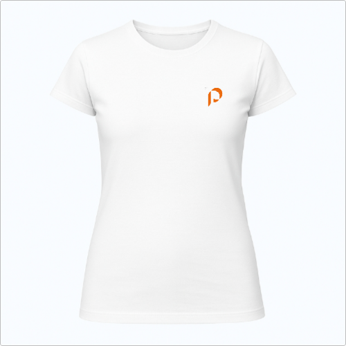 Blusa Baby Look - Penumbra - logo laranja - lateral