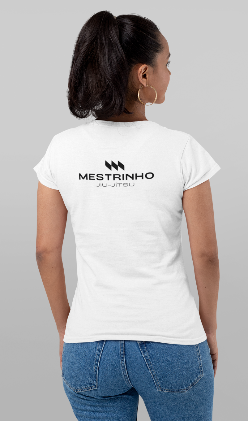 Blusa Baby Look - Mestrinho JJ - Logo Branca e Preta