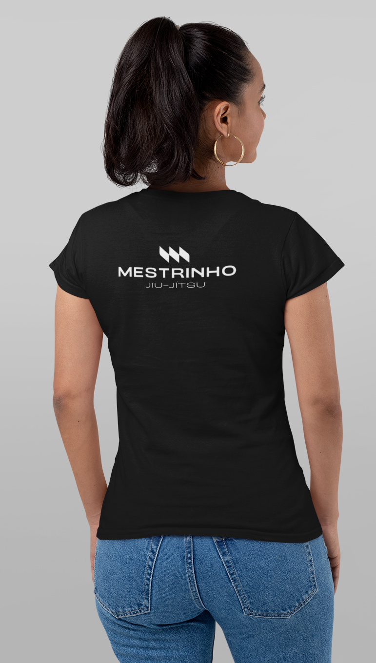 Blusa Baby Look - Mestrinho JJ - Logo Branca e Preta