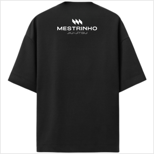 Camiseta Oversized Premium - Mestrinho JJ - Logo Branco e Preto