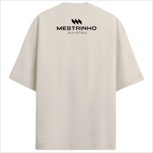 Camiseta Oversized Premium - Mestrinho JJ - Logo Branco e Preto
