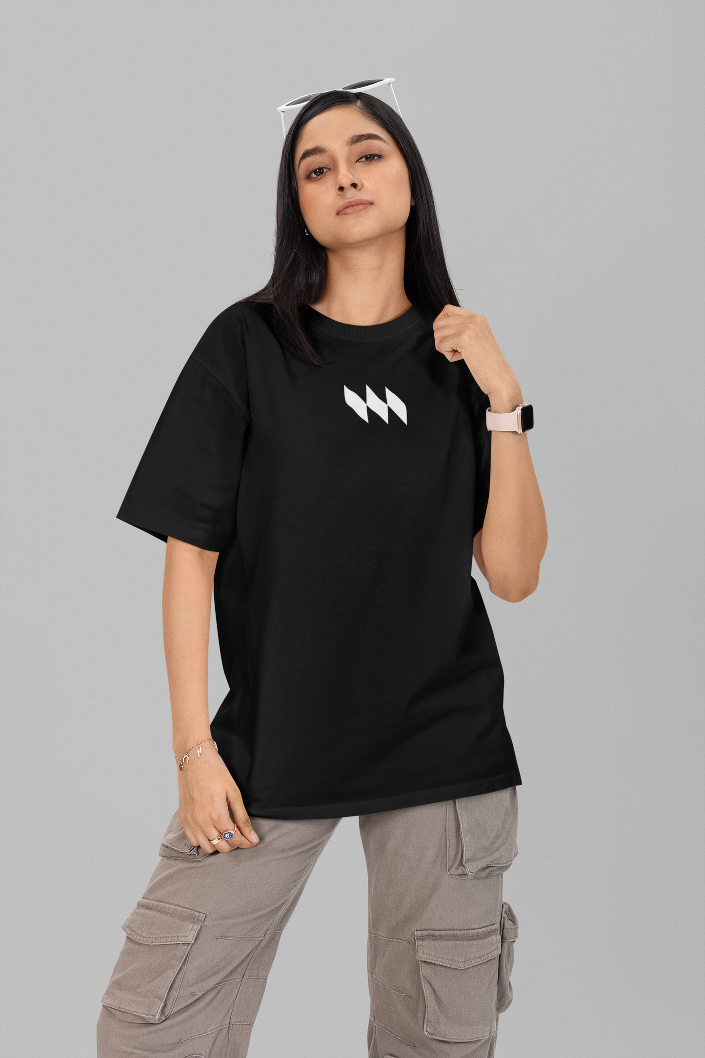 Camiseta Oversized Premium - Mestrinho JJ - Logo Branco e Preto