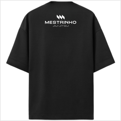 Camiseta Oversized Premium - Mestrinho JJ - Logo Branco e Preto