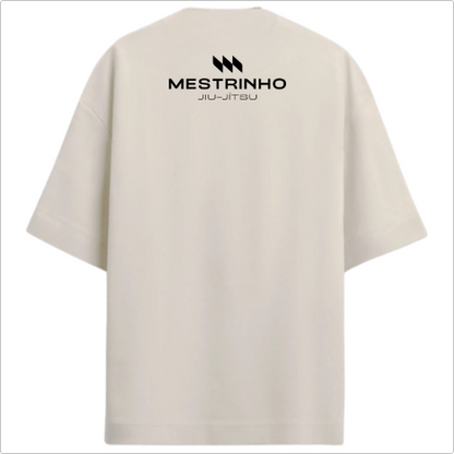Camiseta Oversized Premium - Mestrinho JJ - Logo Branco e Preto
