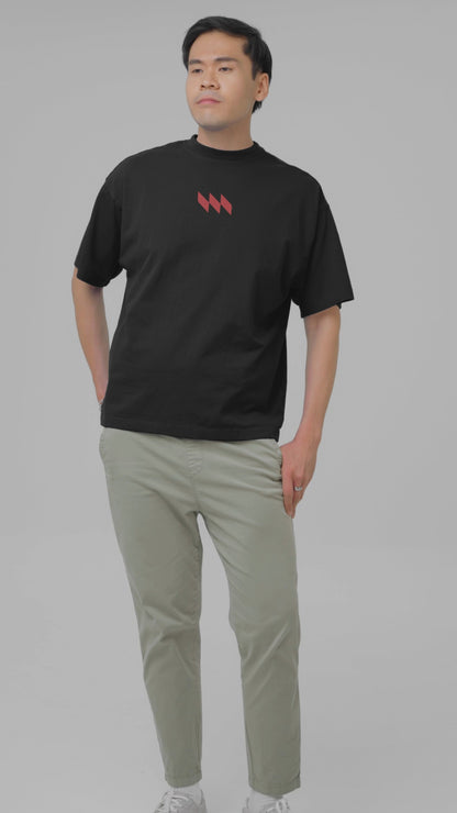 Camiseta Oversized Premium - Mestrinho JJ - Logo Vermelho
